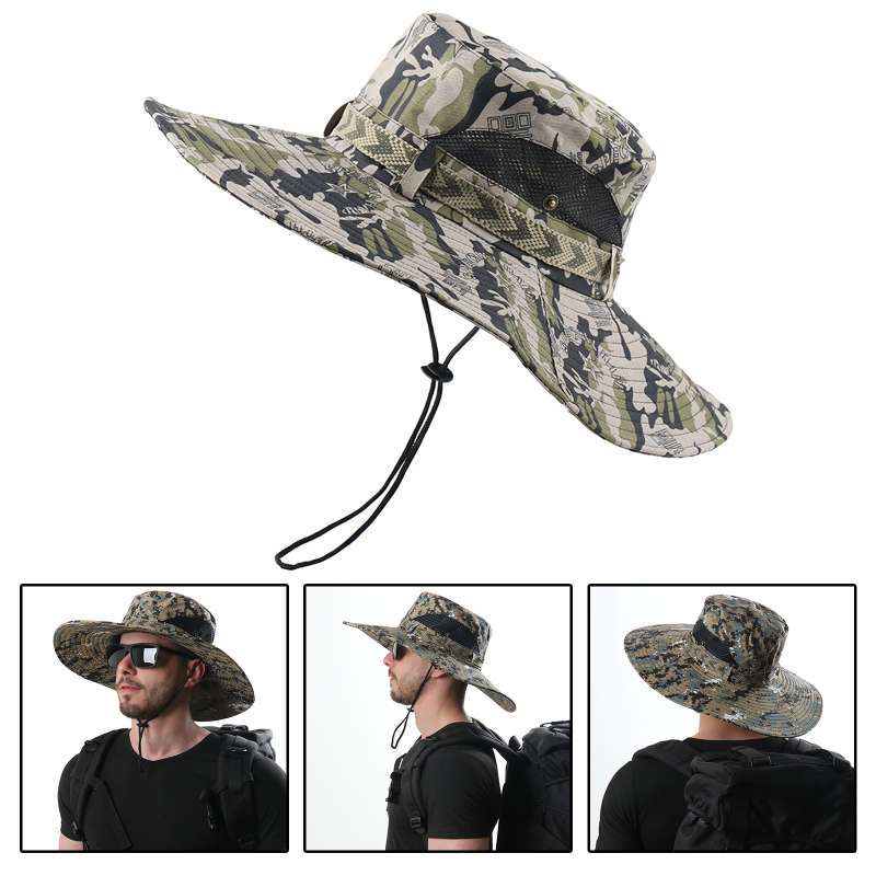 Promo Mens Camo Sun Hat Summer UV 
