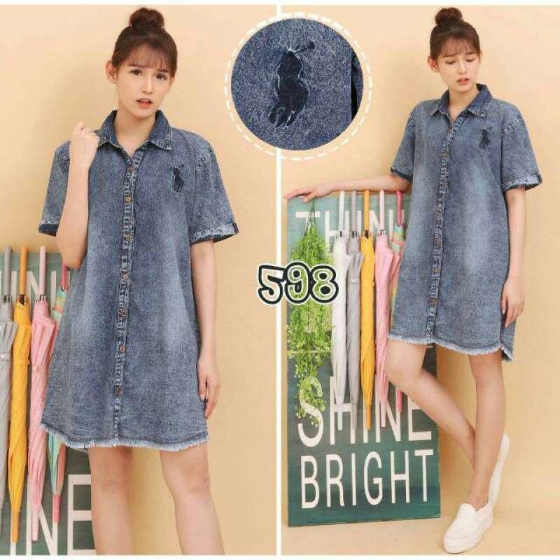 Jual FASHION KING DENIM DRESS POLO 