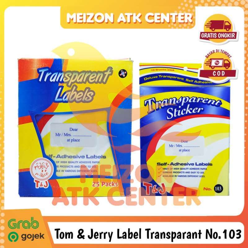 Jual Tom & Jerry 103 T&J Label Undangan Transparan di Seller ...