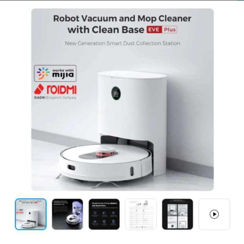 Xiaomi Roidmi Eve Plus Robot Vacuum 