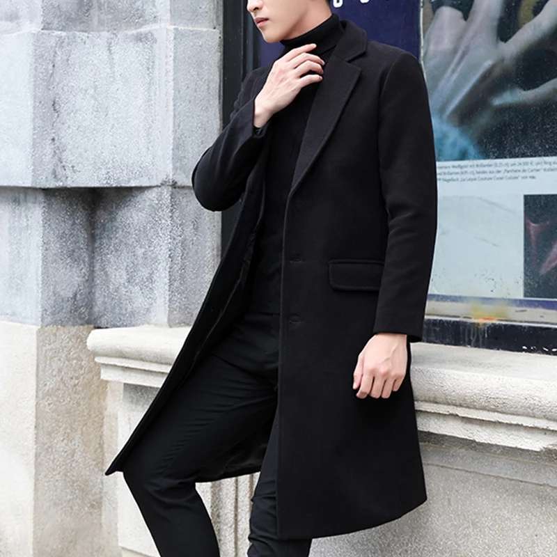 Jual blazer pria long coat jaket Hade S Hitam di Seller jaket