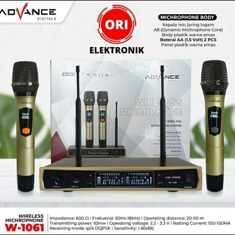 Jual MIC ADVANCE WIRELESS MIC-1061(50Hz 
