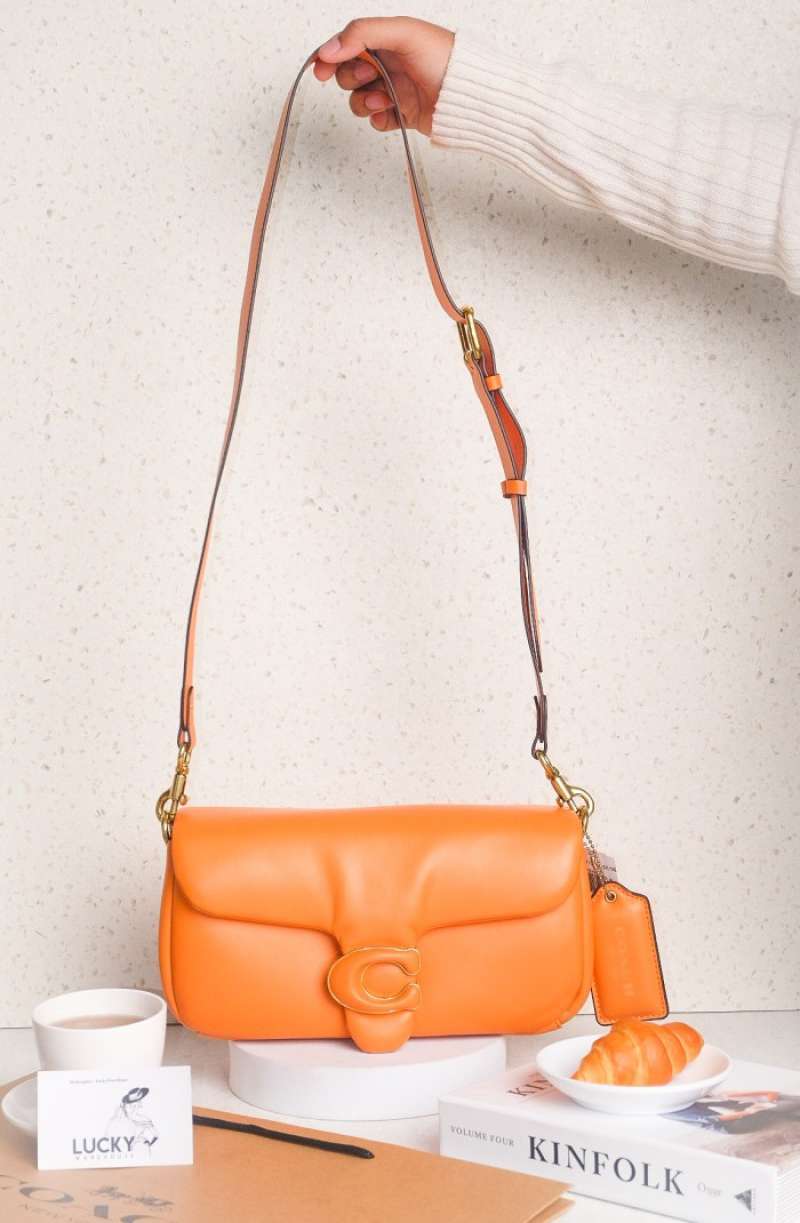 coach pillow tabby candied orange