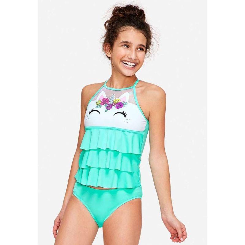 Unicorn high discount neck tiered tankini