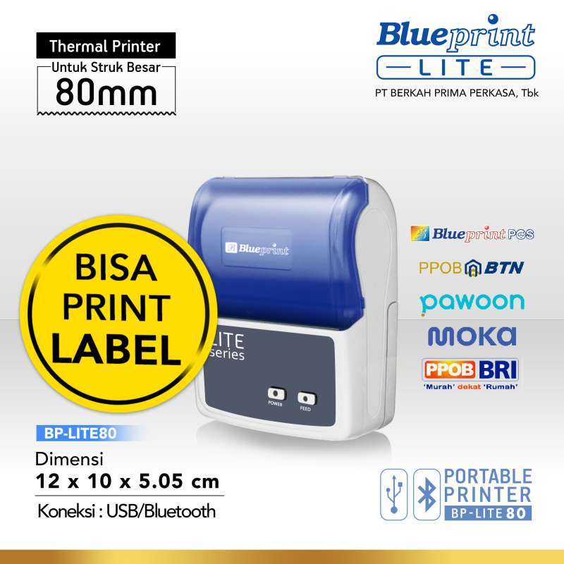Promo BLUEPRINT Portable Printer Thermal Label 80 BP LITE80 ...