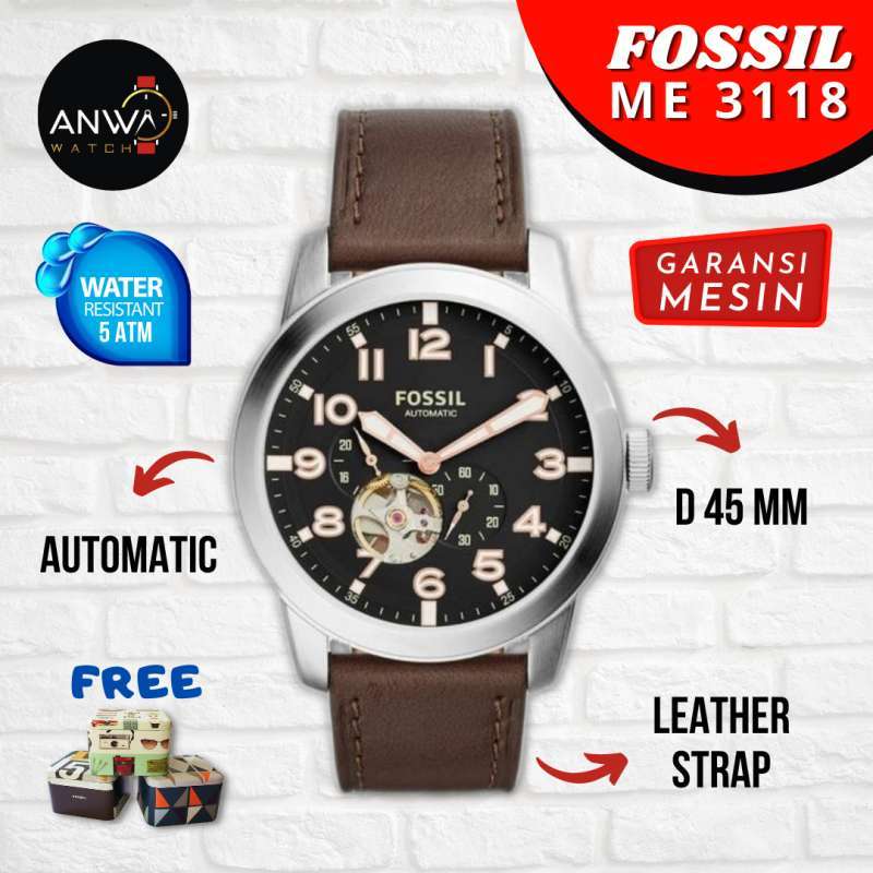 Promo Jam Tangan Pria Fossil Fosil Pilot Me3118 Me 3118 Tali Kulit Coklat Automatic Otomatis Ori Original Diskon 42 Di Seller Anwa Watch Banyu Urip Kota Surabaya Blibli