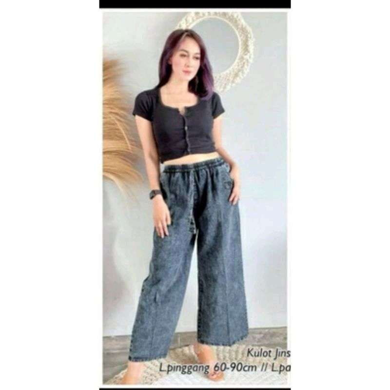 Promo Celana wanita kulot jeans denim 