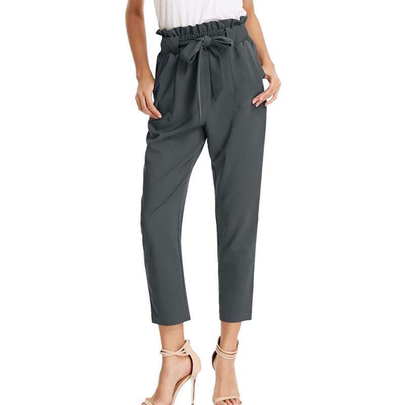 Promo Women High Waist Belted Pants 