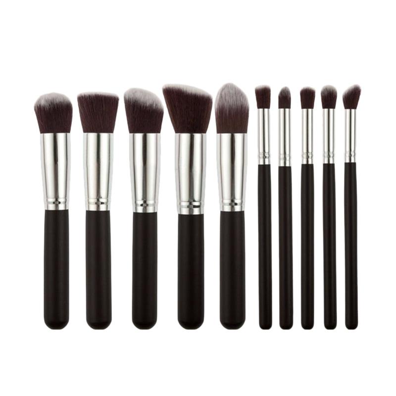 Jual Jbs New York K010 Countour Set Makeup Brush Silver Hitam