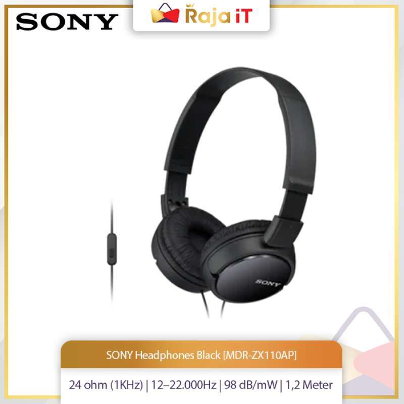 Jual SONY Headphones Black [MDR-ZX110AP] di Seller Raja IT Official Store -  Kota Jakarta Utara, DKI Jakarta | Blibli