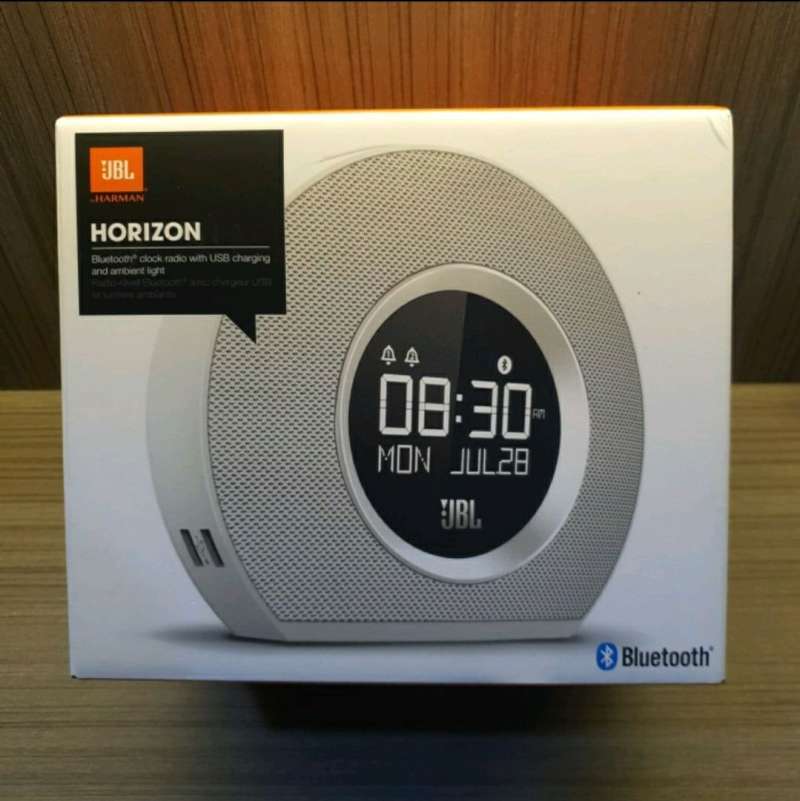 JBL Horizon O Clock Speaker Bluetooth Alarm Radio Original PT IMS White