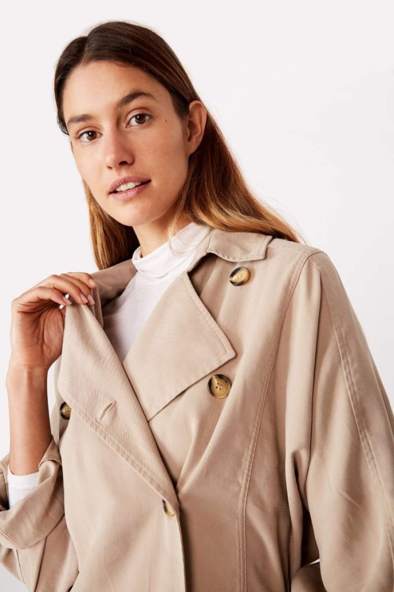 Jacket - Short Trench - Brown, XXS 