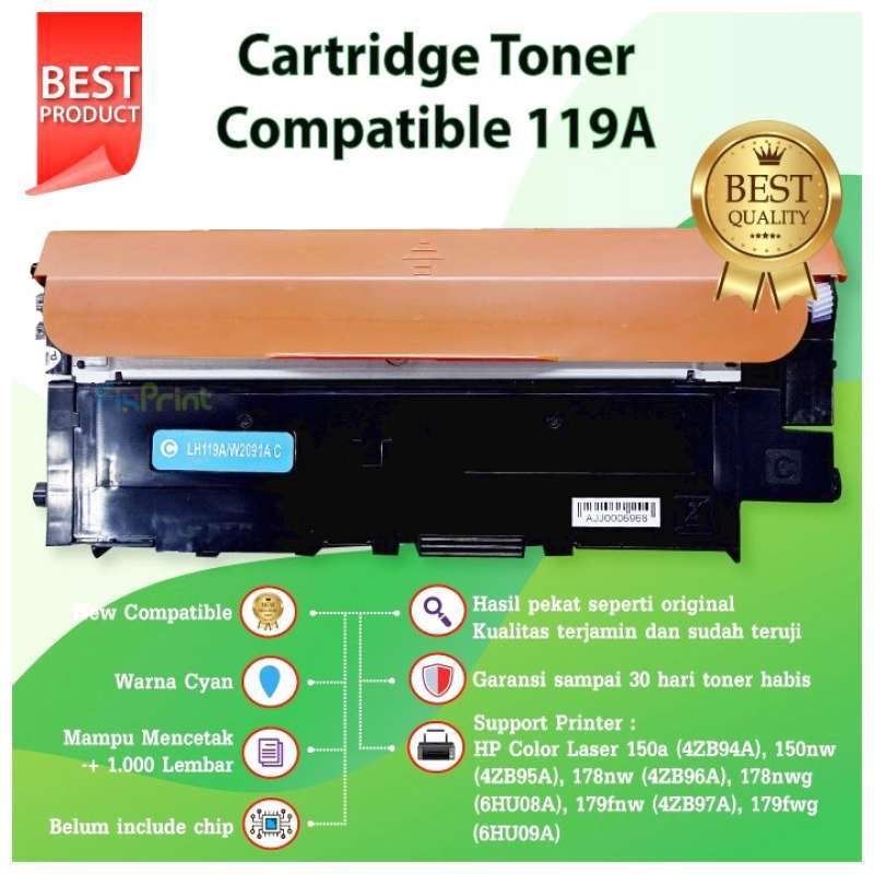 Jual Jual Cartridge Toner Compatible 119A - Printer Hp Color Laser 150 178  179 - Biru di Seller Cakradenta Agung - Kota Jakarta Pusat, DKI Jakarta |  Blibli