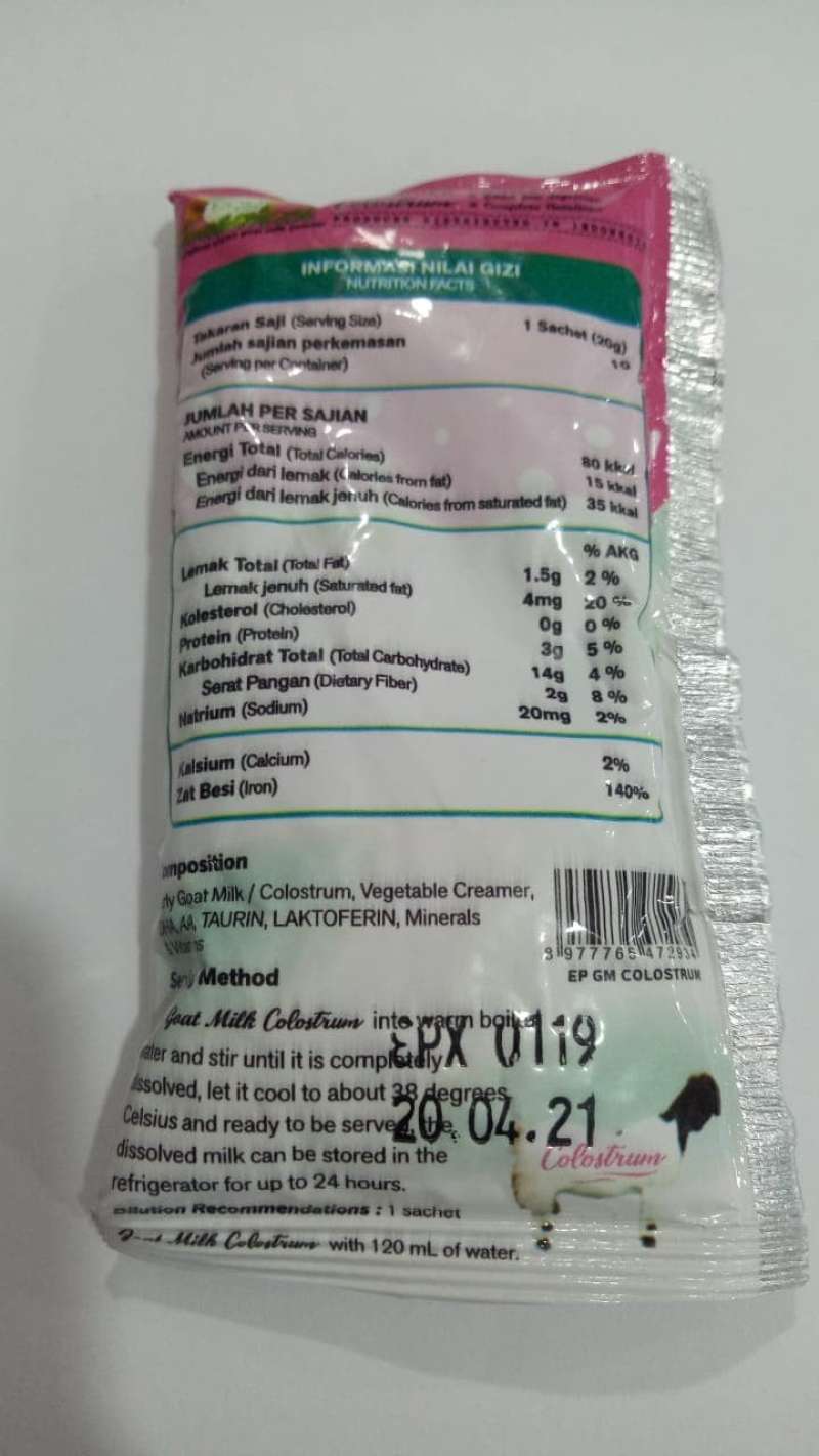 Jual Ecopet Goat Milk Colostrum 1 Sachet 20 gr - Susu Kucing ...
