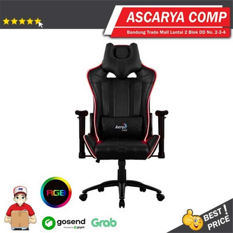 Aerocool ac120 air black shop gaming chair with rgb lighting