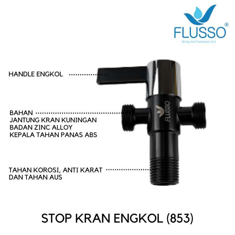 Promo Stop Kran Dobel Stainless Stop Keran T Double Flusso PE4 SKD ZC BLACK | 853 di Seller Bumi Putera Perkasa Official Store - Kota Surabaya, Jawa Timur | Blibli