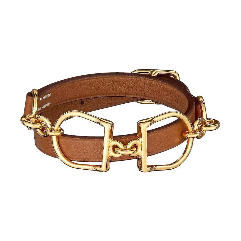 Jual Hermes Etrier Double Tour Gelang Wanita Coklat di Seller