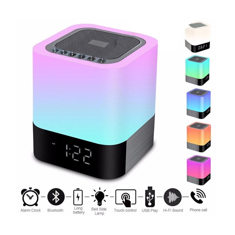 Jual Musky Jam Alarm Colorful Led Light Bluetooth Speaker White Online Februari 2021 Blibli