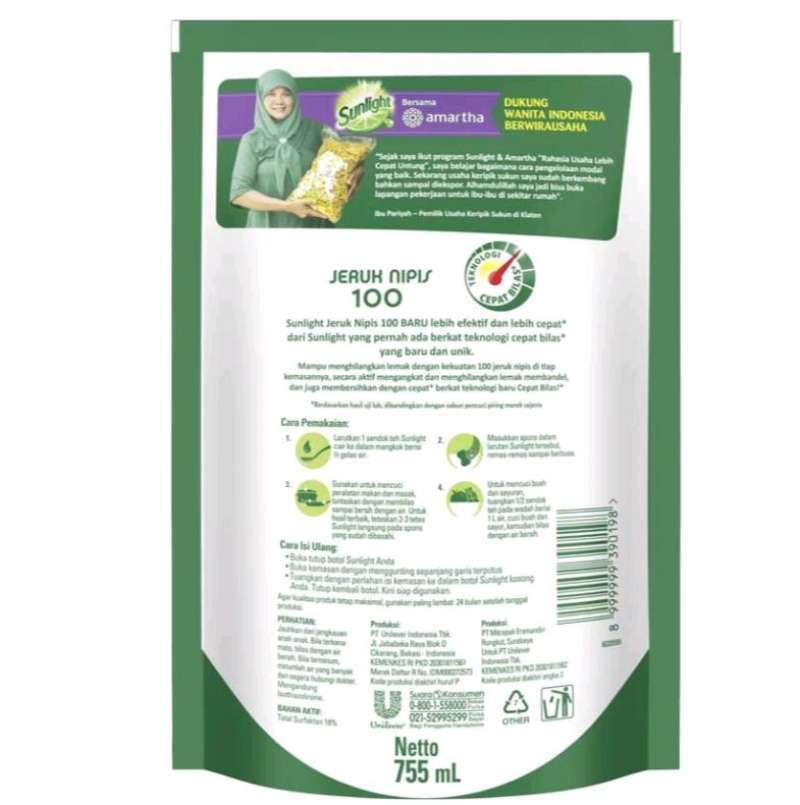 Jual Sunlight Sabun Cuci Piring Jeruk Nipis 755 ml di Seller ...