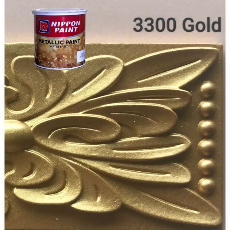 Jual Cat Dekoratif Metalik Nippon Metallic Paint 1kg Gold 3300