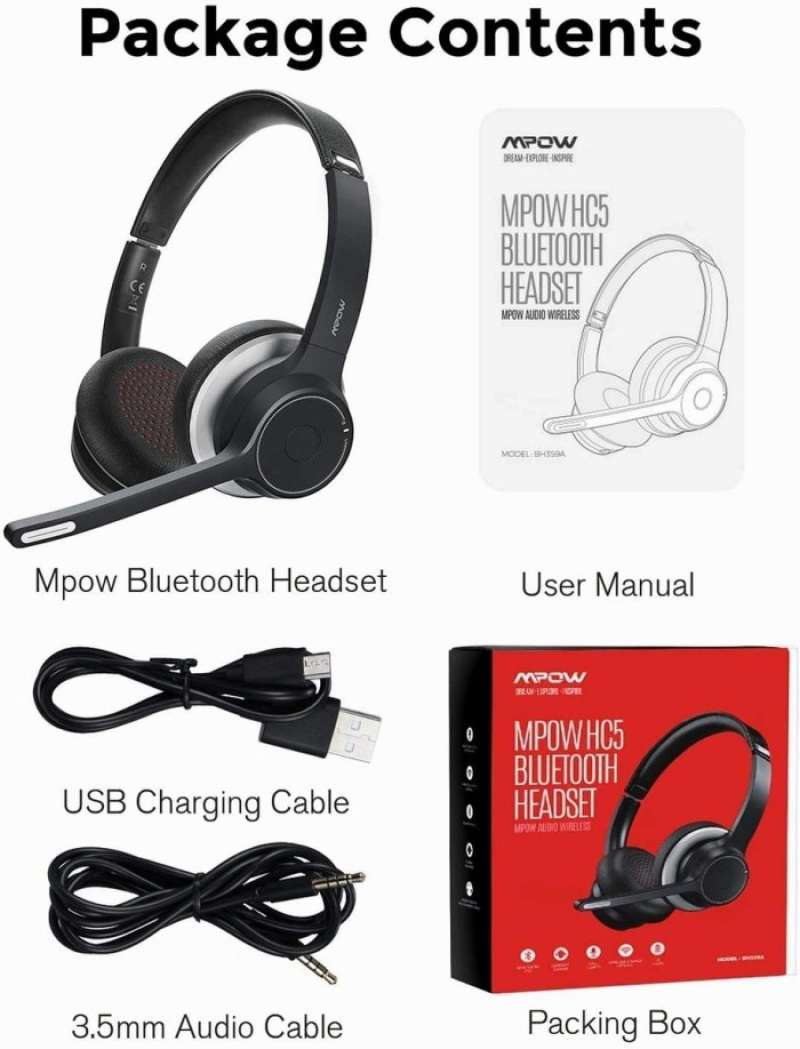 Promo Gratis Ongkir Mpow Hc5 / Hc 5 Business Headset Wireless Dual Mic  Noise Cancellation di Seller Wayne - Kota Jakarta Selatan, DKI Jakarta |  Blibli