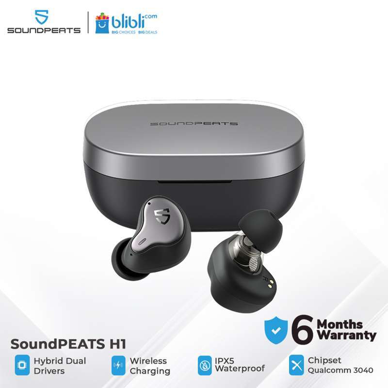 Jual SoundPEATS H1 True Wireless Earbuds In-Ear Stereo - Grey di Seller  SoundPEATS Official Store - Kota Jakarta Pusat, DKI Jakarta | Blibli