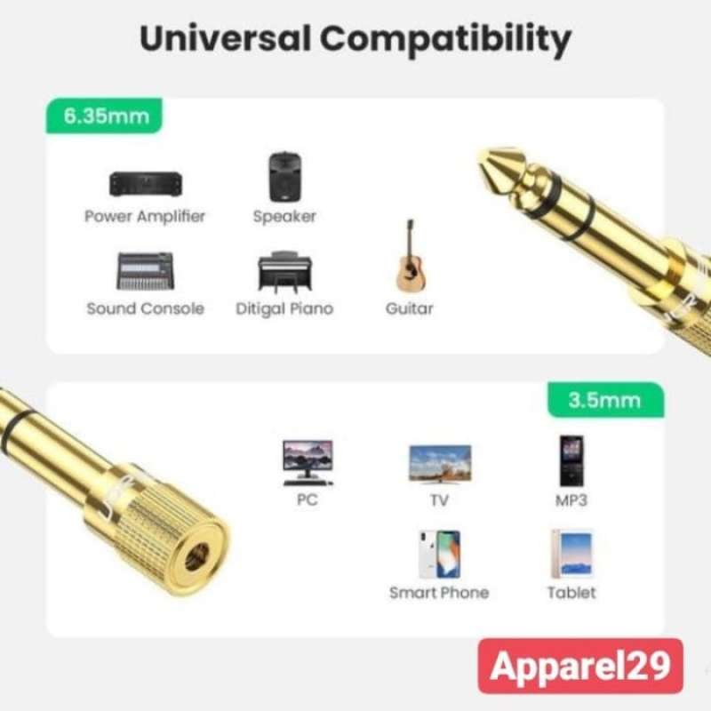 Adapter 6.5mm To 3.5mm Female UGREEN 
