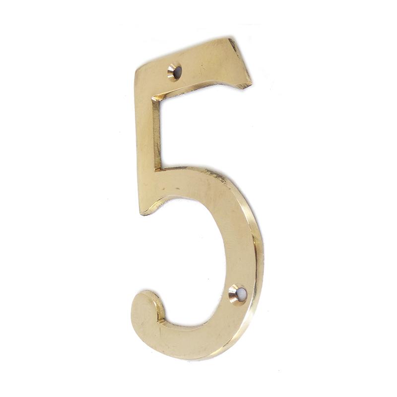 Jual Heritage Brass Kuningan No 5 Brass Number Plate 4 Inch