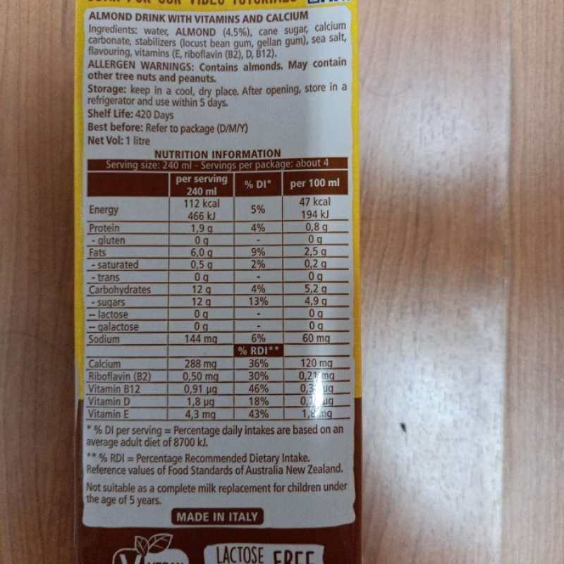 ORASI Almond Milk 1L/Sus Almond