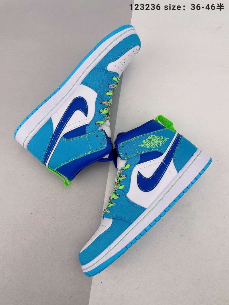 medium top blue-green aj1 NIKE AIR 