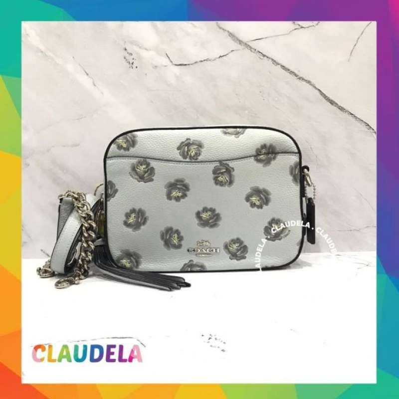 Coach rose print camera bag deals
