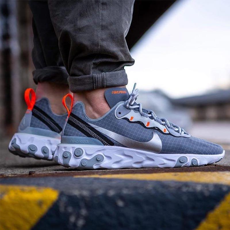 react element 55 metallic silver on feet