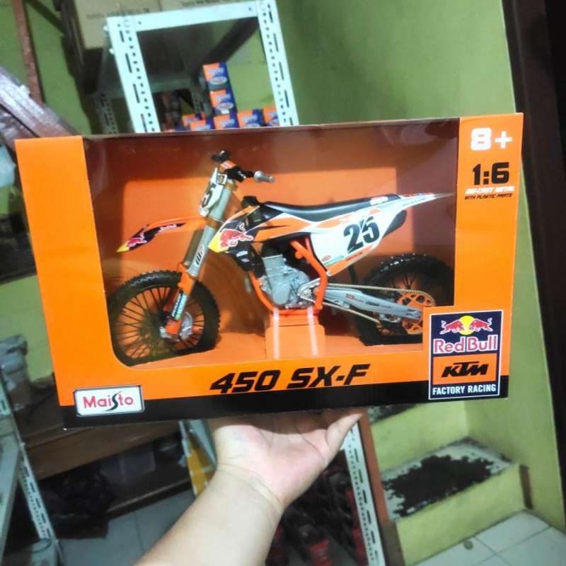 Jual diecast miniatur motor trail KTM 450 red bull 1:6 motocross mainan di Seller NomiNomi - Pejuang, Kota Bekasi | Blibli