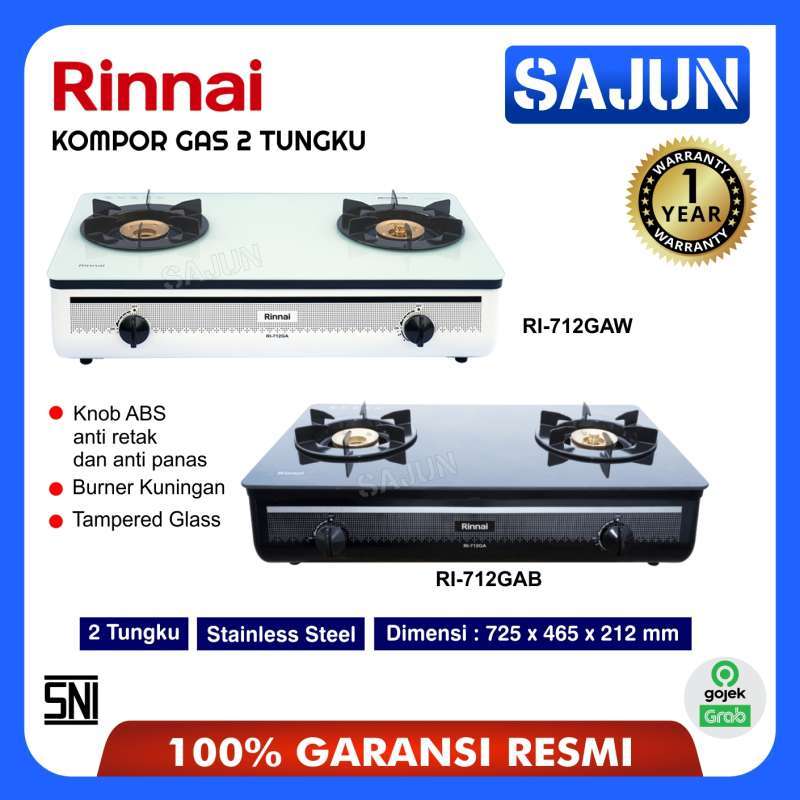 Promo Rinnai Kompor Gas 2 Tungku Kaca Ri 712gaw Gas Stove Ri 712gab Di Seller Sajun Electronic Official Store Kota Jakarta Utara Dki Jakarta Blibli