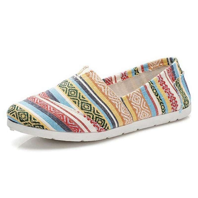 Promo Sepatu Wanita Canvas Ethnic Casual Slip On Flat Shoes Jcsh49