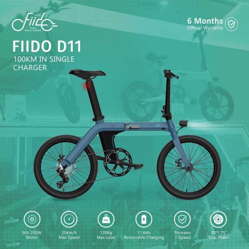 Jual Sepeda Lipat Listrik Fiido D11 Folding Electric 11.6 Ah Smart