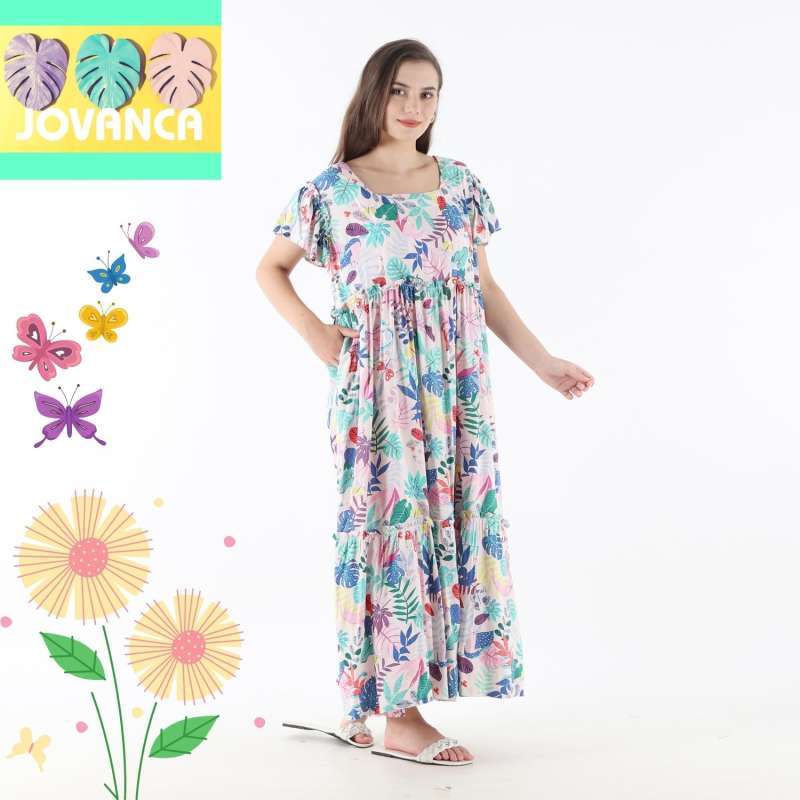 JOVANCA - Tropical Dress (Lengan Pendek 