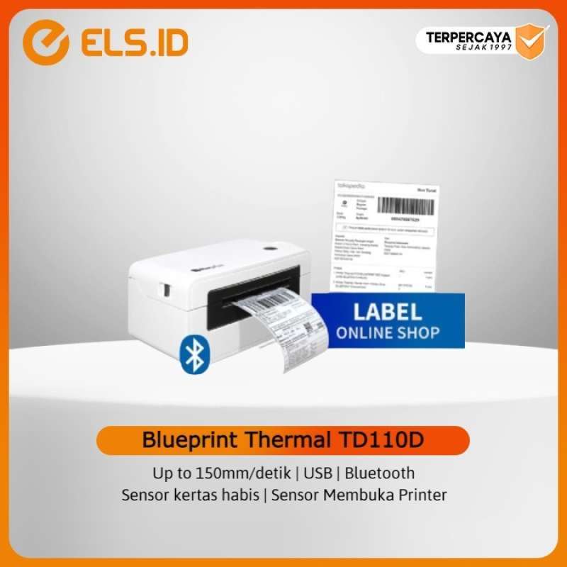 Printer Barcode Thermal Bluetooth Blueprint TD110D - Printer Label