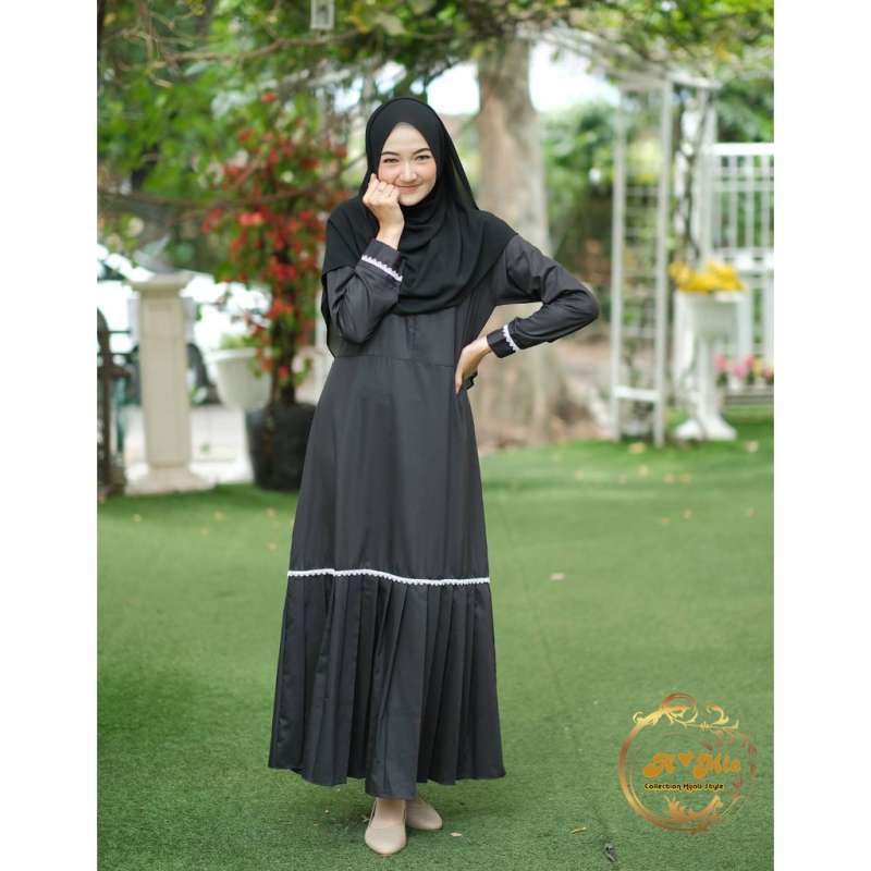Jual Gamis Dress Black Casual Dress Abaya Hitam Polos Abaya