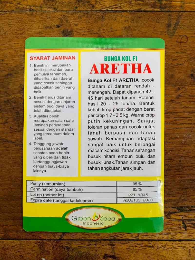 Jual Benih Bunga Kol ARETHA F1 isi 10gr dari GREEN SEED ...