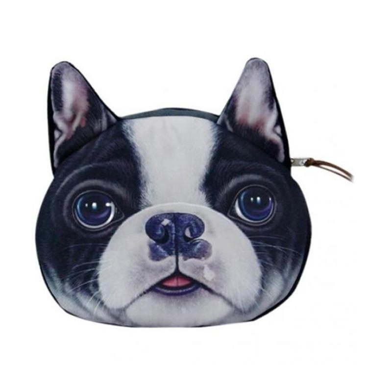 Rh Studio Coin Purse Clasp Closure Dog Snow Ears Run Winter Print Wallet Exquisite Coin Pouch Girls Women Clutch Handbag Exquisite Gift