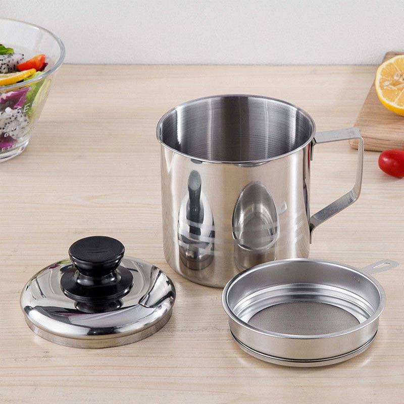 Jual Bluelans Oil Strainer Pot Container Jug Storage Can With Filter 1 2 L Online September 2020 Blibli Com