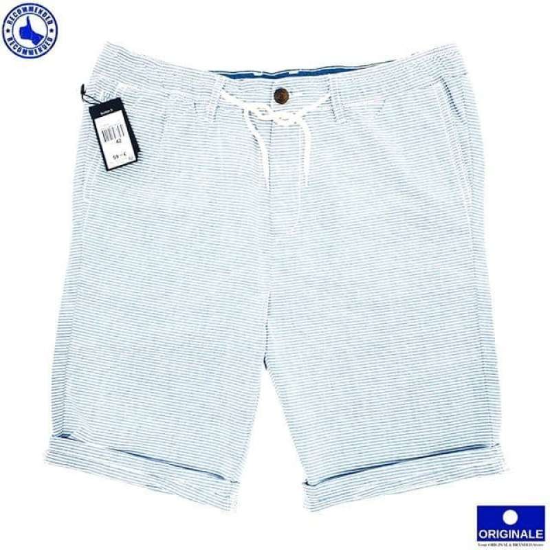 Gratis Ongkir Burton Of London Cotton Twill Stripped Shorts - Bleu Clair