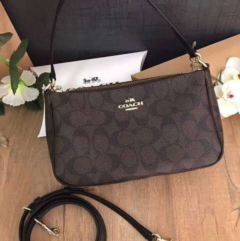 coach f58321 messico top handle pouch in signature