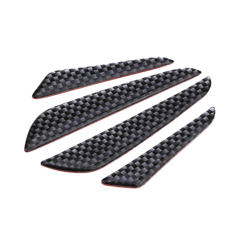 4x White Reflective Car Door Edge Protector anti-collision Sticker Carbon Fiber