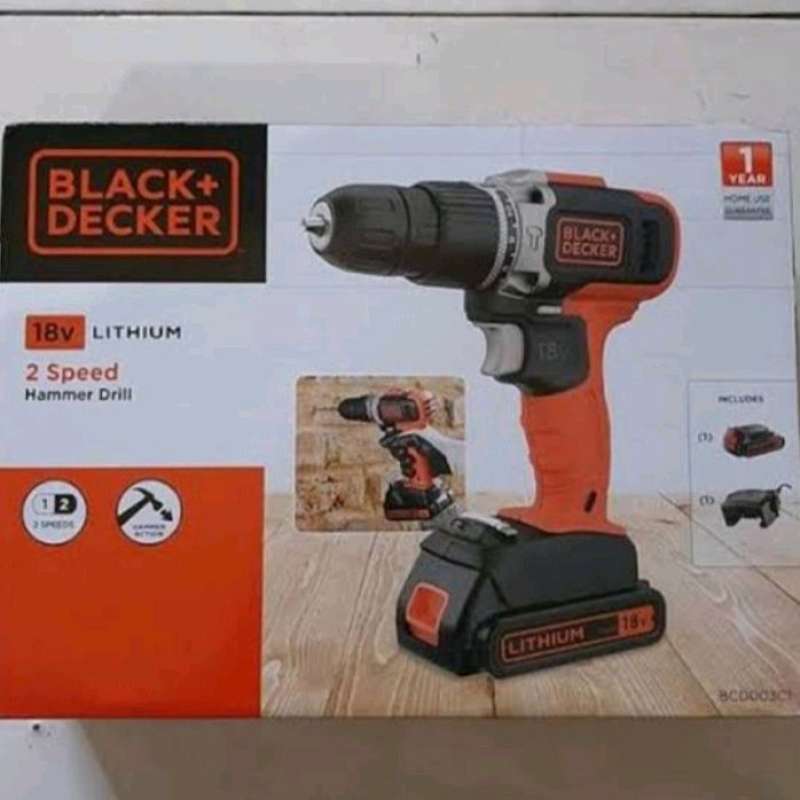 Jual Mesin Bor 18v Cordless Bcd003c1 Black Decker Hammer Drill