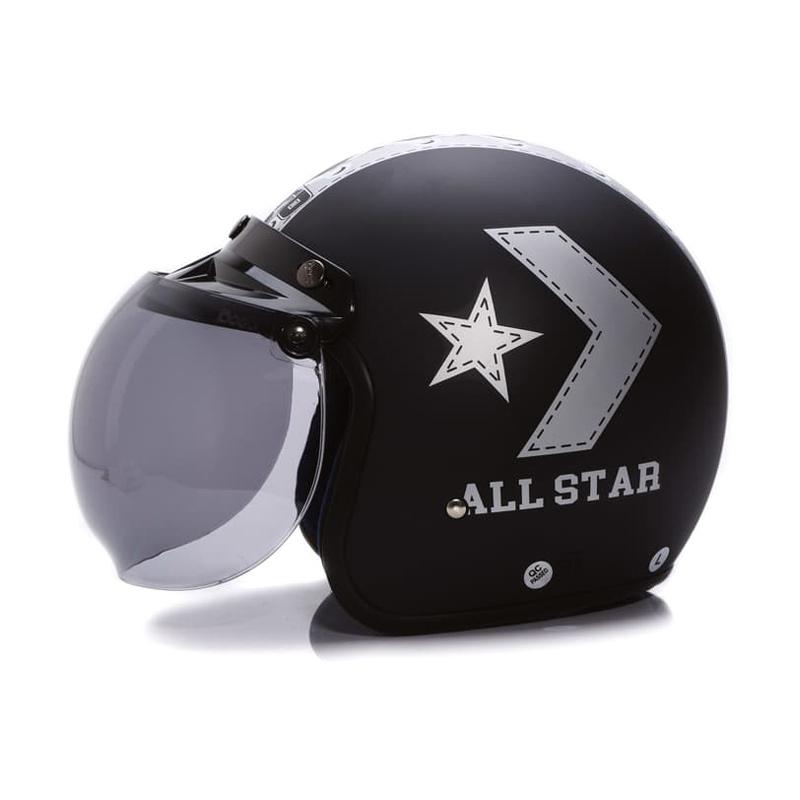 Jual Wto Helmet All Star Doff Retro Bogo Helm Half Face Murah