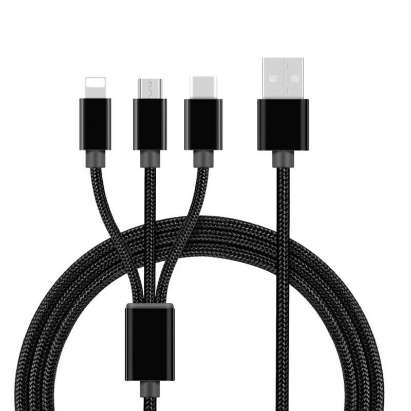 Jual Iit 1 2m 3 In 1 Usb 2 0 Charge Cable Data Transfer Line Type C 8 Pin Micro For Android Samsung Iphone Ipad Online November 2020 Blibli Com
