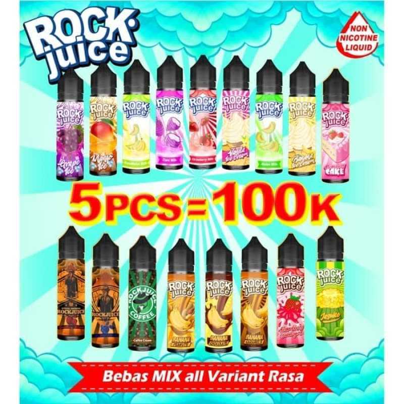 Promo Jual Liquid Rock Juice 0MG 60ML Non Nicotine Vape ...