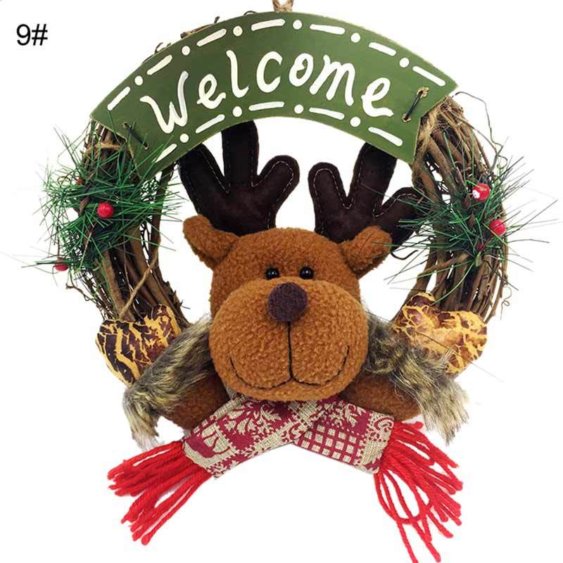 Jual Bluelans 9 Cute Santa Snowman Garland Rattan Hoop Christmas